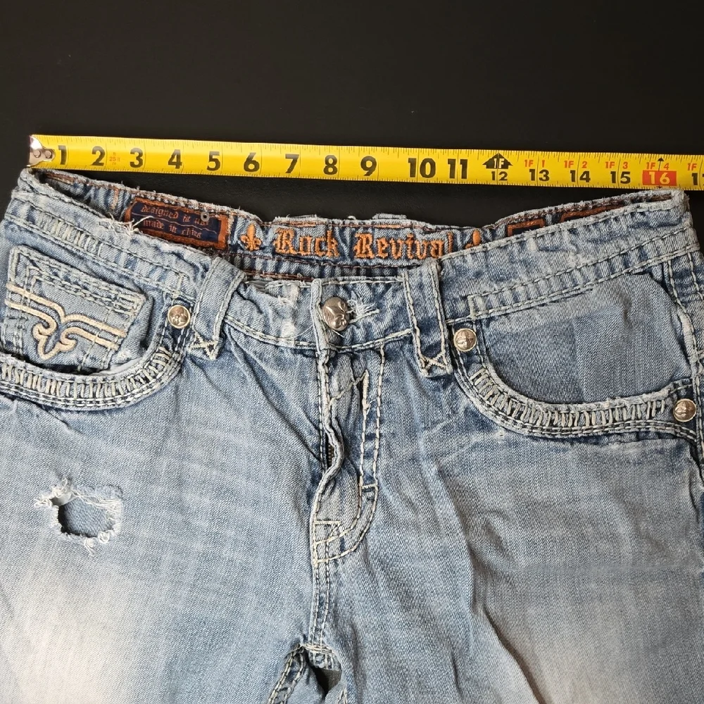 Rock Revival Boot Cut Ripped Jeans in Light Blue - Picture 14 of 16